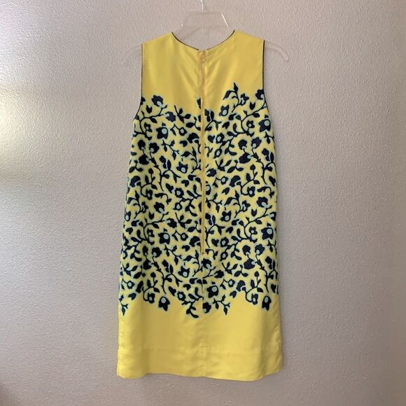 DRAPER James silk dress vine print piping detail goldtone zip lined women’s sz 2 - Picture 2 of 11